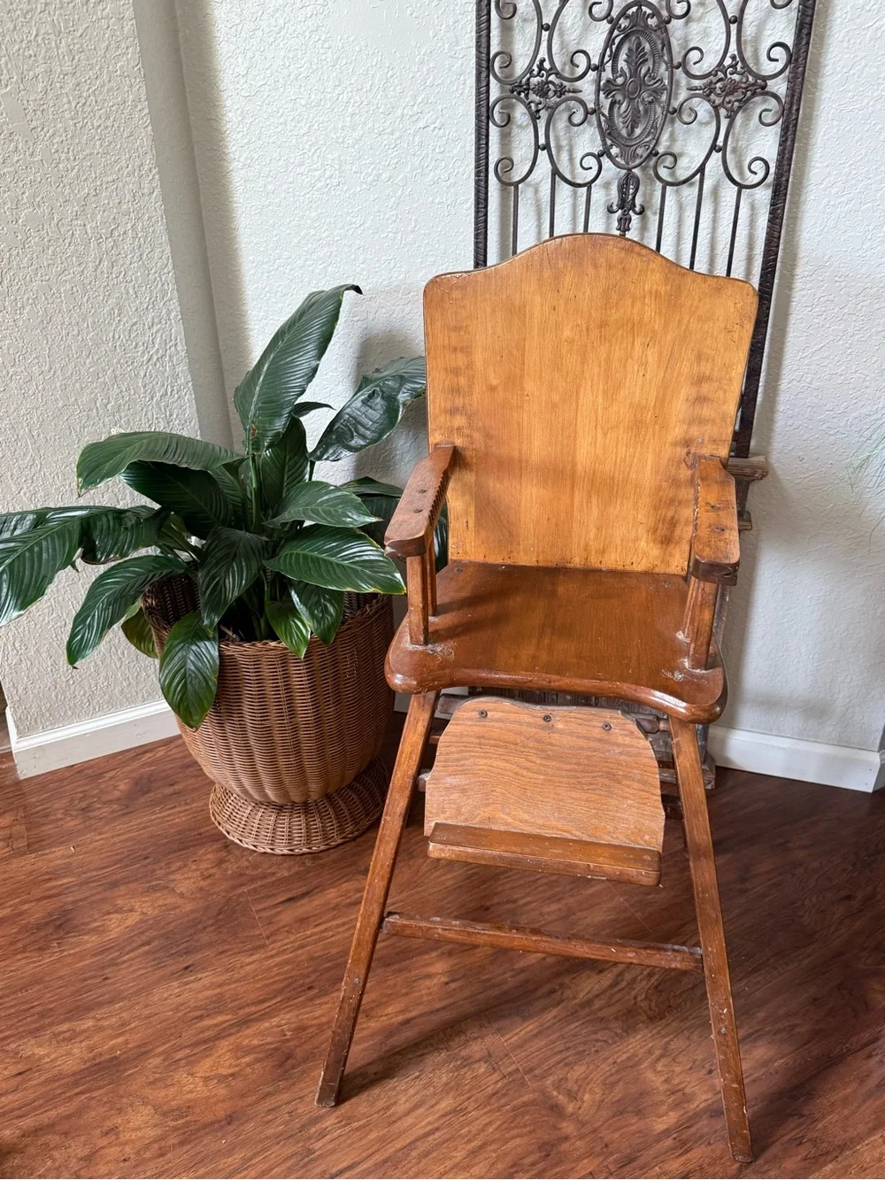 Antique Vintage Wooden High Chair